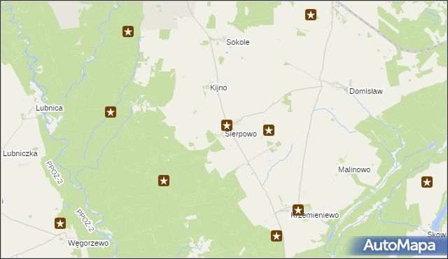 mapa Sierpowo gmina Czarne, Sierpowo gmina Czarne na mapie Targeo