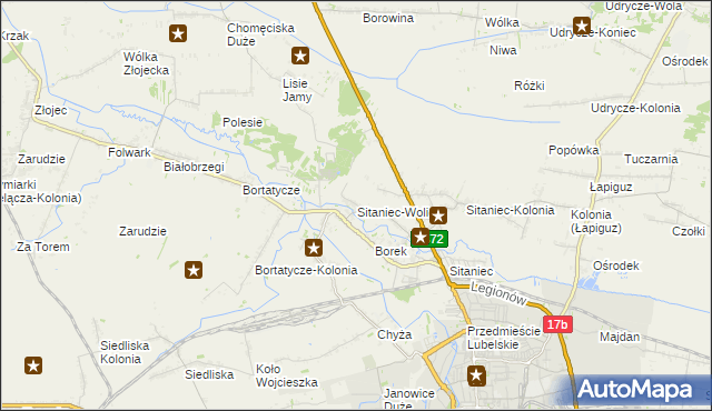 mapa Sitaniec-Wolica, Sitaniec-Wolica na mapie Targeo