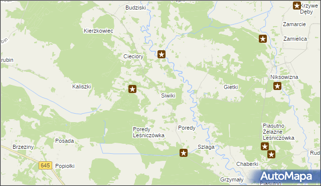 mapa Siwiki, Siwiki na mapie Targeo