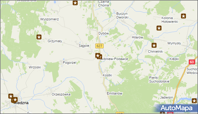 mapa Skibniew-Podawce, Skibniew-Podawce na mapie Targeo