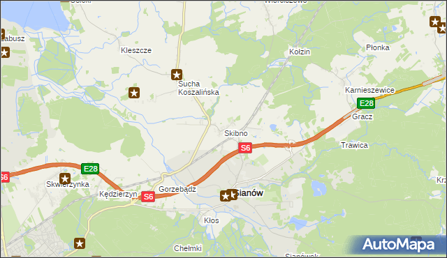 mapa Skibno, Skibno na mapie Targeo