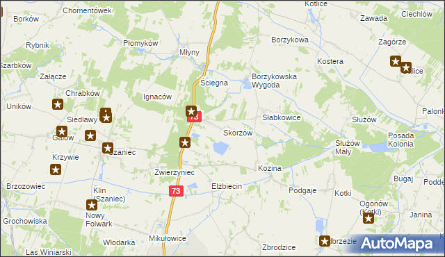 mapa Skorzów, Skorzów na mapie Targeo