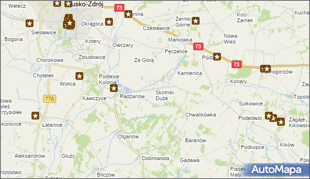 mapa Skotniki Duże, Skotniki Duże na mapie Targeo