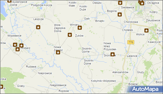 mapa Skotniki Górne, Skotniki Górne na mapie Targeo