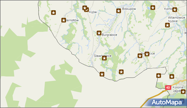 mapa Sławniowice, Sławniowice na mapie Targeo