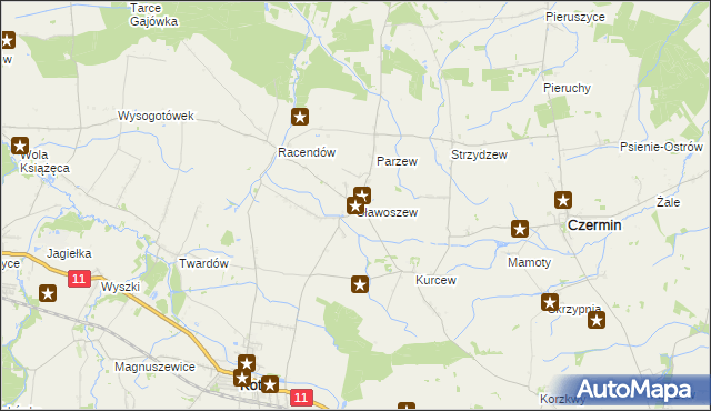 mapa Sławoszew, Sławoszew na mapie Targeo