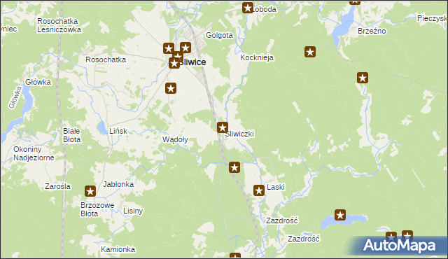 mapa Śliwiczki, Śliwiczki na mapie Targeo