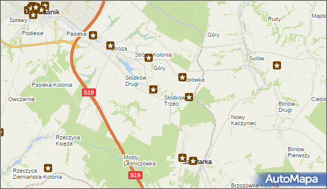 mapa Słodków Trzeci, Słodków Trzeci na mapie Targeo