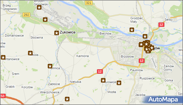 mapa Słone gmina Żukowice, Słone gmina Żukowice na mapie Targeo