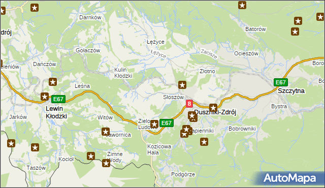 mapa Słoszów, Słoszów na mapie Targeo