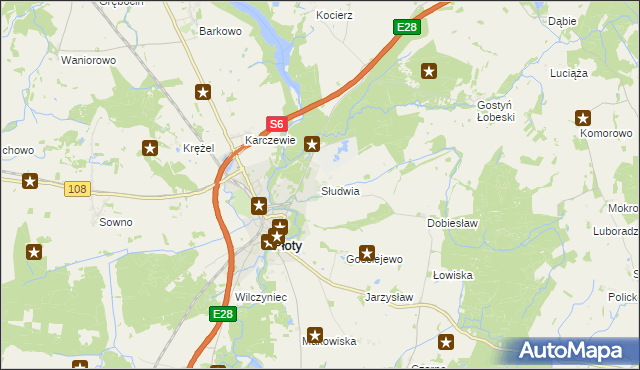mapa Słudwia, Słudwia na mapie Targeo