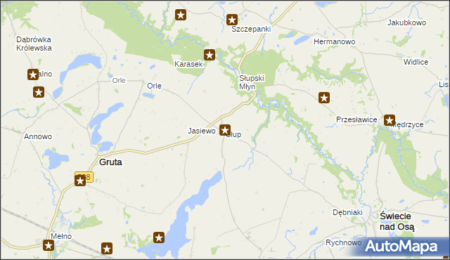 mapa Słup gmina Gruta, Słup gmina Gruta na mapie Targeo