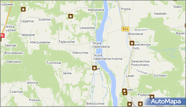 mapa Słupia Nadbrzeżna-Kolonia, Słupia Nadbrzeżna-Kolonia na mapie Targeo