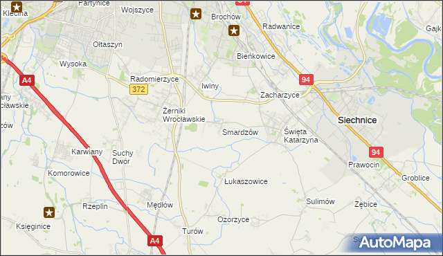 mapa Smardzów gmina Siechnice, Smardzów gmina Siechnice na mapie Targeo