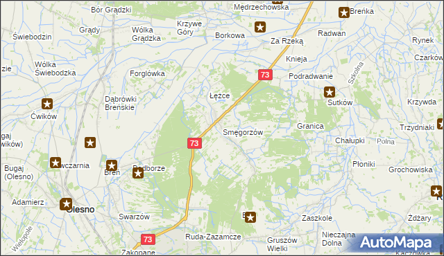 mapa Smęgorzów, Smęgorzów na mapie Targeo