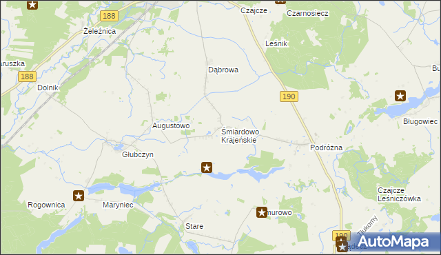 mapa Śmiardowo Krajeńskie, Śmiardowo Krajeńskie na mapie Targeo
