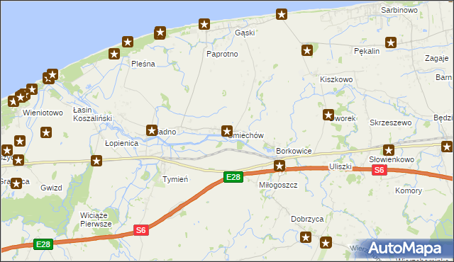 mapa Śmiechów, Śmiechów na mapie Targeo