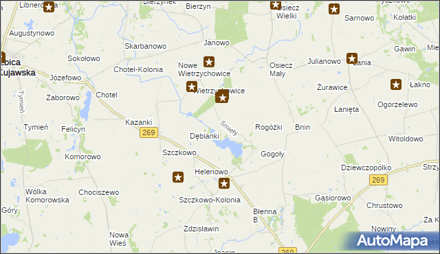 mapa Śmieły, Śmieły na mapie Targeo