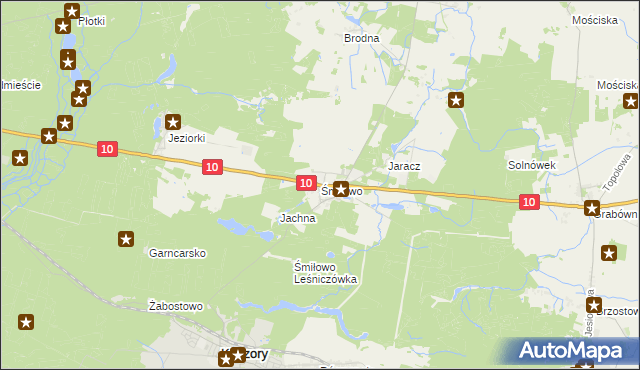 mapa Śmiłowo gmina Kaczory, Śmiłowo gmina Kaczory na mapie Targeo