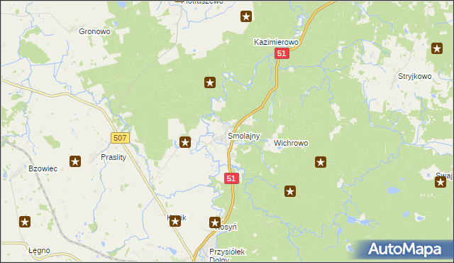 mapa Smolajny, Smolajny na mapie Targeo