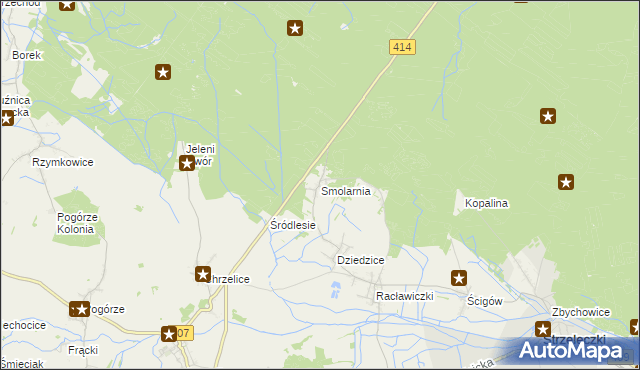 mapa Smolarnia gmina Strzeleczki, Smolarnia gmina Strzeleczki na mapie Targeo