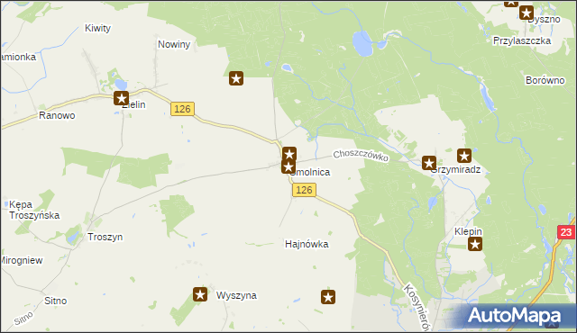 mapa Smolnica gmina Dębno, Smolnica gmina Dębno na mapie Targeo