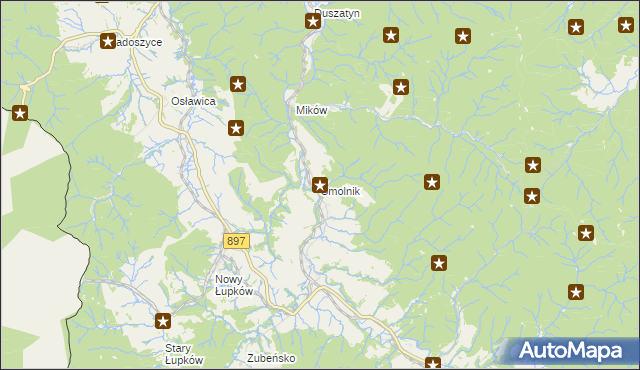 mapa Smolnik gmina Komańcza, Smolnik gmina Komańcza na mapie Targeo