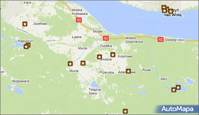 mapa Smólnik gmina Włocławek, Smólnik gmina Włocławek na mapie Targeo