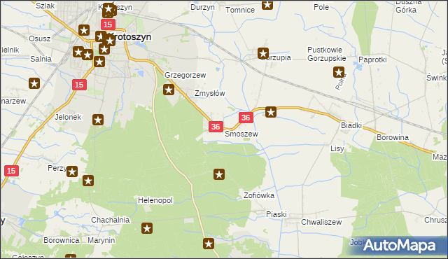 mapa Smoszew, Smoszew na mapie Targeo