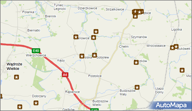 mapa Sobolew gmina Wądroże Wielkie, Sobolew gmina Wądroże Wielkie na mapie Targeo