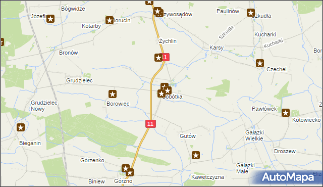 mapa Sobótka gmina Ostrów Wielkopolski, Sobótka gmina Ostrów Wielkopolski na mapie Targeo