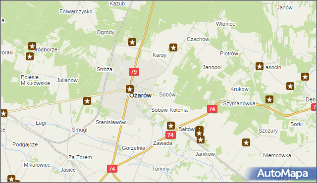 mapa Sobów, Sobów na mapie Targeo
