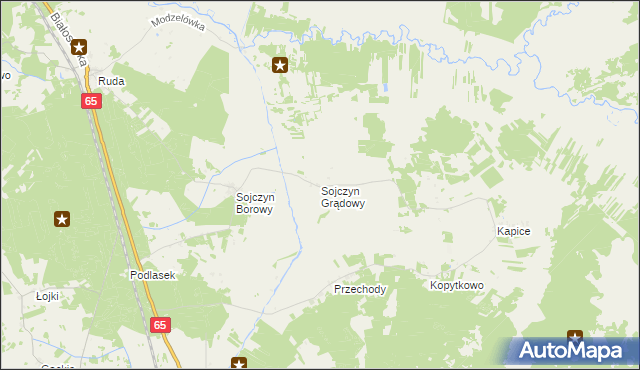 mapa Sojczyn Grądowy, Sojczyn Grądowy na mapie Targeo