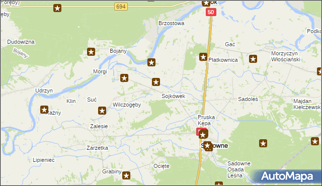 mapa Sojkówek, Sojkówek na mapie Targeo