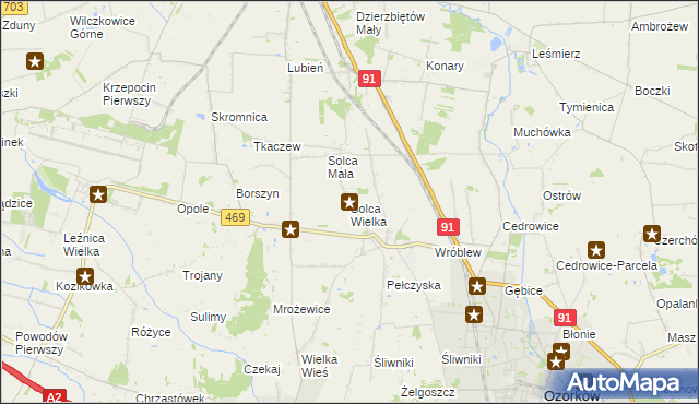 mapa Solca Wielka, Solca Wielka na mapie Targeo