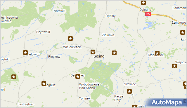 mapa Sośno, Sośno na mapie Targeo