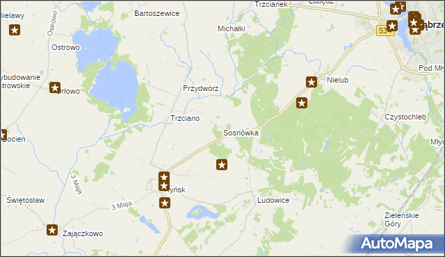 mapa Sosnówka gmina Ryńsk, Sosnówka gmina Ryńsk na mapie Targeo