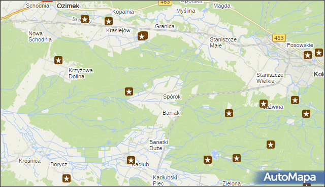 mapa Spórok, Spórok na mapie Targeo