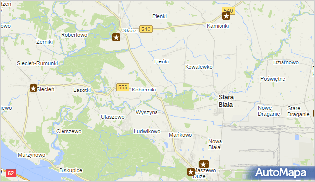 mapa Srebrna gmina Stara Biała, Srebrna gmina Stara Biała na mapie Targeo