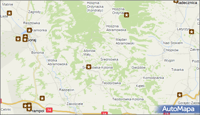 mapa Średniówka, Średniówka na mapie Targeo