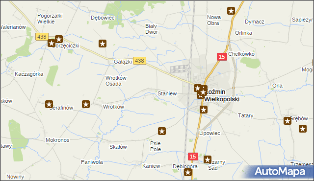 mapa Staniew, Staniew na mapie Targeo