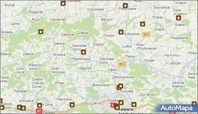 mapa Stanisław Dolny, Stanisław Dolny na mapie Targeo