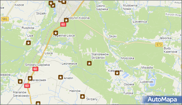 mapa Stanisławów Skrzański, Stanisławów Skrzański na mapie Targeo