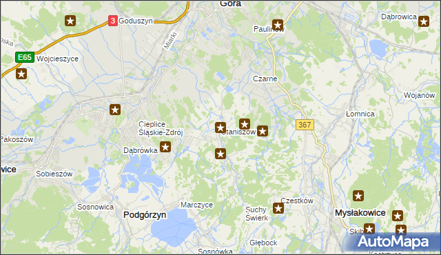 mapa Staniszów, Staniszów na mapie Targeo