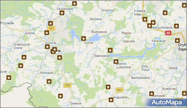 mapa Stankowice, Stankowice na mapie Targeo