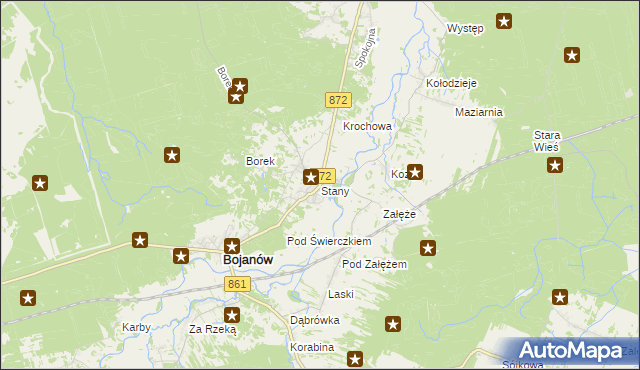 mapa Stany gmina Bojanów, Stany gmina Bojanów na mapie Targeo