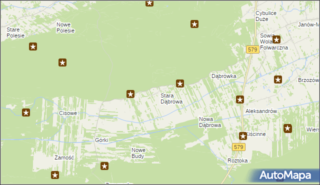 mapa Stara Dąbrowa gmina Leoncin, Stara Dąbrowa gmina Leoncin na mapie Targeo
