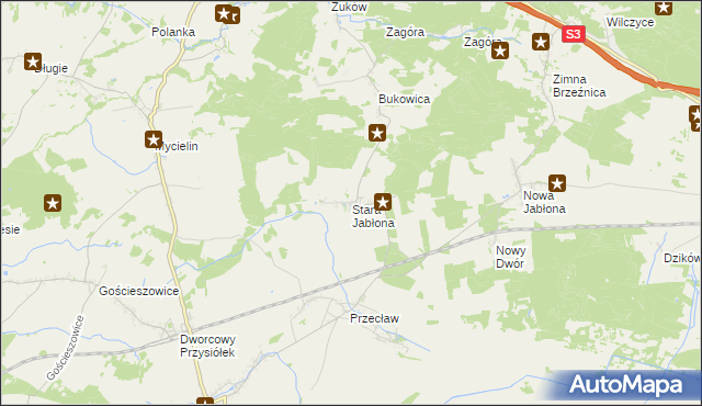 mapa Stara Jabłona, Stara Jabłona na mapie Targeo