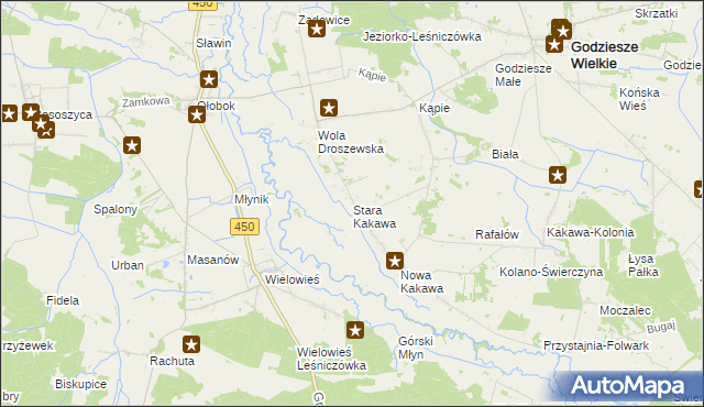 mapa Stara Kakawa, Stara Kakawa na mapie Targeo