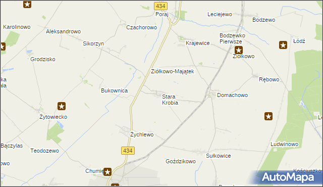 mapa Stara Krobia, Stara Krobia na mapie Targeo
